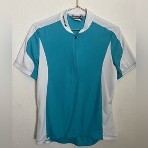 SUGOI Women’s Teal and White Cycling Shirts L